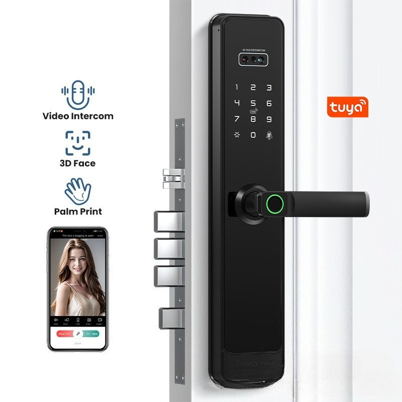 Smart Door Lock Wifi - EGFirtor Semi-automaticTuya Fingerprint Password Lock Home